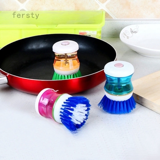 Dish Brush With Liquid Soap Dispenser Plastic Pot Dish Cleaning Brush Home Cleaning Products Cleaning Brushes