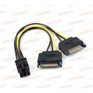 SATA 15-Pin to 6-Pin PCI Express Card Power Cable CPU
