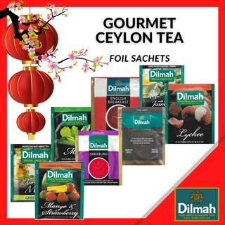 DILMAH GOURMET TEA SELECTION 25 TEABAGS/pack INDIVIDUALLY WRAPPED FOIL SACHET