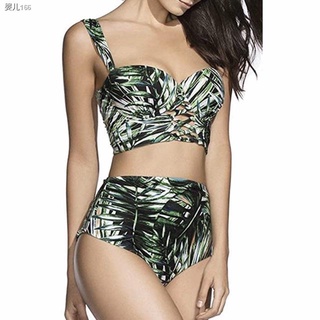 ❁▧✸[YO] HazeShop Swimwear ~ Push Up Bra Highwaist Bikini Floral Tropical Two Piece Swimsuit Summer O