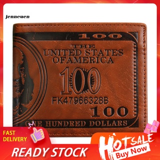 JN~ Fashion Faux Leather US Dollar Bill Money Credit ID Cards Holder Wallet Men Gift