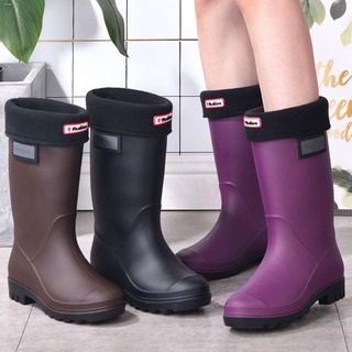 ❅Fashion rain boots, women s mid-tube warm rain boots, non-slip women s water shoes, high-tube rubbe
