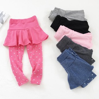 LOK01011 Girl Trendy Kids Pantskirt Girl Wool Culotte Pants Child Legging Trousers Dress 2-7Y (1)