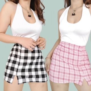 Plaid checkered skirt for women trendy
