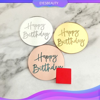 10Pcs Cupcake Toppers Healthy Nice-looking Lightweight Happy Birthday Circle Cake Topper Decorations for Party