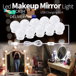 Cash on delivery!! Make Up Mirror LED Vanity Mirror Lights Kit With 10 Dimmable Light Bulbs