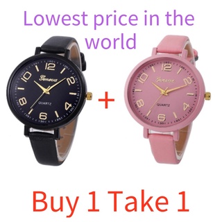 buy 1 take 1 watch for women fashion Geneva women korean leather watch lady watch women watch relo