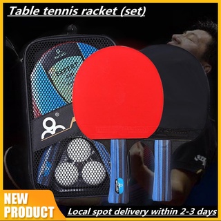 【Local inventory】Table Tennis Rackets Rubber Ping Pong Paddle Double Face Table Tennis Racket Set (1)