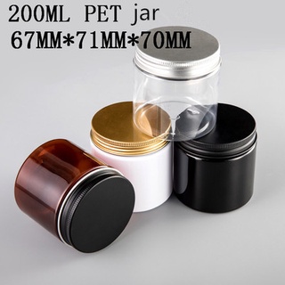 24pcs/lot 200G 200ml Plastic Jar Cosmetic Cream Jar Plastic Pot Aluminum Lid Plastic Cap PET