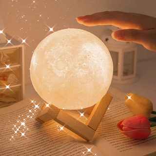 LED Light 3D Moon Night Light Ins Blogger LED Table Lamp Girls Gift Bedroom Bedside Light Home Decor