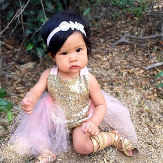 Infant Girls Baby Bodysuit Sequins Romper Sunsuit Outfits
