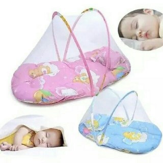 Foldable Soft Baby Mosquito Net Crib Bedding With Pillow