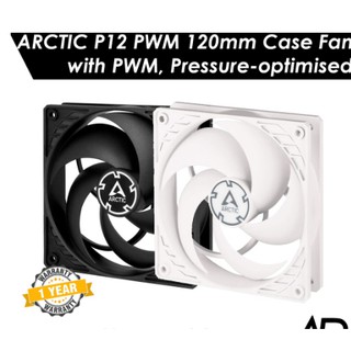 ARCTIC P12 / P12 Slim / P12 5-pack PWM 120mm Case Fan with PWM, Pressure-optimised, Black / White (1)