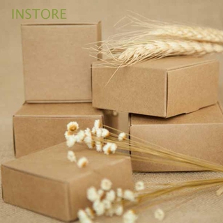 INSTORE Mini Kraft Paper Box Craft Party Supplies Handmade Soap Box Wedding Small Packaging Candy Cardboard Jewelry Gift Boxes/Multicolor