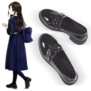 ۞British ins black wind restoring ancient ways jk Japanese female small leather shoes the new spring 2020 web celebrity students single for women''s