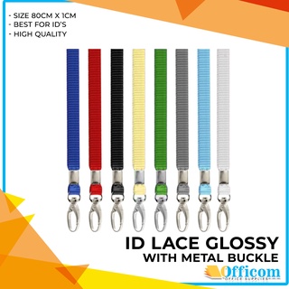 ID Lace Glossy with metal buckle - ID Lace Plain Glossy ID Lace Lanyard