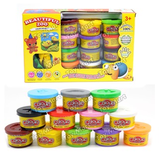 12 in 1 Color Mini Clay Play Dough Colorful Clay Set Beautiful Zoo for Kids