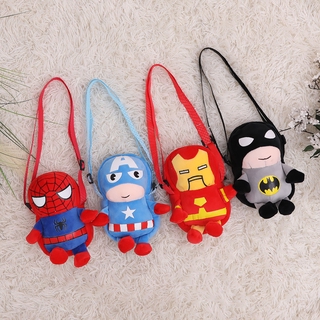 Avengers Plush Shoulder Bag Superhero Superman Ironman Captain Batman Spiderman Doll Backpack for Kids