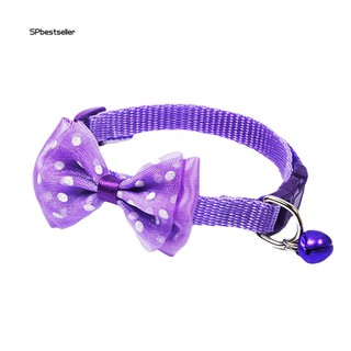 SPBS_Cute Pet Cat Dog Puppy Adjustable Bowknot Bell Collar Party Necklace Neck Strap (5)