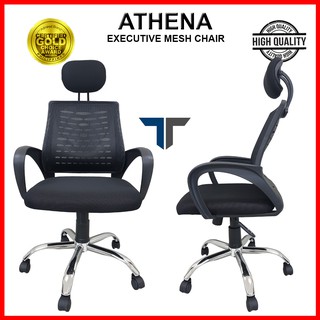 ATHENA Ergonomic Manager Office Chair - with Mesh Back Lumbar Support Adjustable Height with Wheels