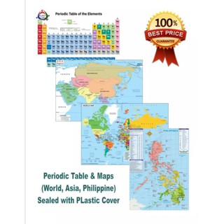 Philippine Map, Asia, World Map, Periodic Table of Elements Chart plastic/laminated