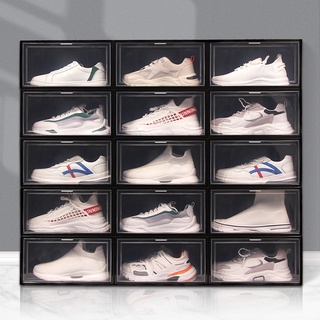 【Fan'】4pcs Large Flip-open Storage Box Foldable Stackable AJ Shoe Box New Shoe Rack Shoe Cabinet