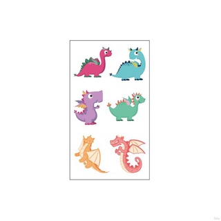HIIU Kids Fun Stickers Waterproof Tattoo Stickers Cartoon Dinosaur Temporary Tattoos For Children For Party Favor (8)