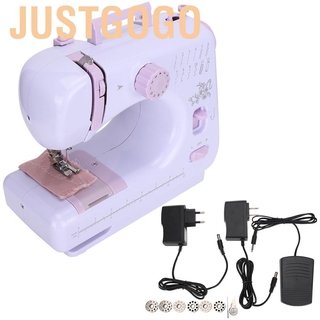 Justgogo small Electric Sewing Machine Easy to operate light weight 12 stitches Household Crafting for home buckle opening automatic winding sewing (6)