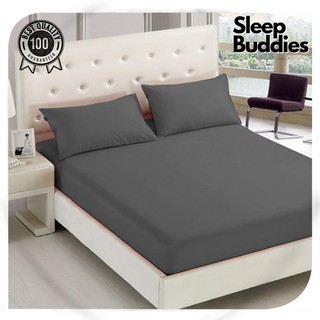 Sleep Buddies Deluxe Plain 3 in 1 Bedsheet Set (2 Pillowcases & 1 Fitted Sheet) SE-73