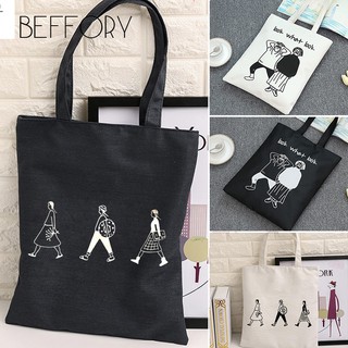 BEFFORY Women's Canvas Bag Handbags Cartoon character Tote bag Casual Bag