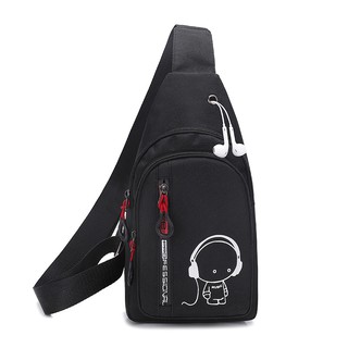 SURCHA #8735 Fashion Men's Cross body Bag with Headphone Hole Designer Bags for Men