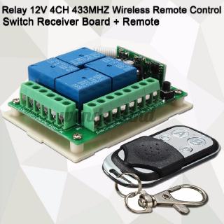 RF Relay 12V 4-CH 433MHZ Wireless Remote Control Switch Receiver Board + Remote