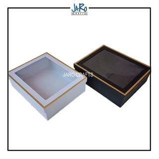 gift box✙☌✽10x8x3 inches Rectangular Hard Box/Gift Box with Acetate and Gold L