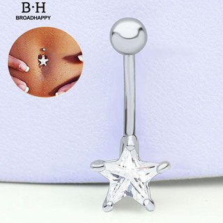 Pentagram Surgical Steel Belly Navel Ring Barbell Body Piercing Jewelry