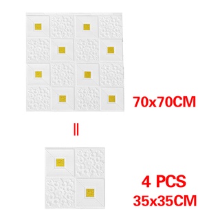 3D Wallpaper Sticker Selfadhesive Foam Three-Dimensional Ceiling Decor Waterproof Plain 70x70CM (2)