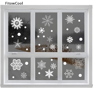 FCPH Christmas 37pcs Glitter Snowflake Clings Window Film Glass Sticker Static Decal Fad