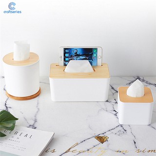 Home Kitchen Wooden Plastic Tissue Box Solid Wood Napkin Paper Holder