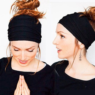 Women's Fashion Sports Stretch Wide Headband Head Wrap Yoga Hair Band Turban