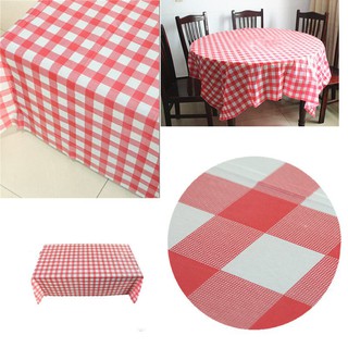 Disposable Plastic Table Cover Red Plaid Tablecloths