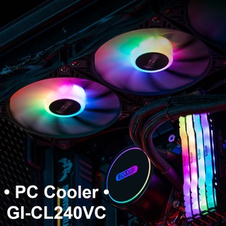 PC Cooler GI-CL240VC AIO Water Liquid CPU Cooler 240mm 250W TDP Rainbow LED