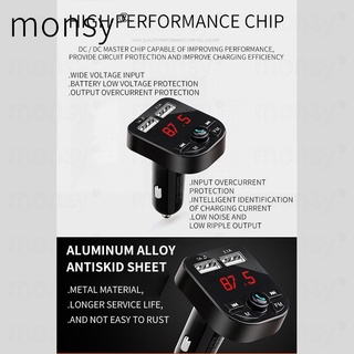 Monsy Car Charger Bluetooth Handsfree Car Audio MP3 Player Quick Charger Smoke FM Car Charger (7)
