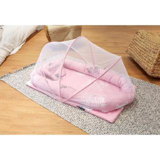 four piece infant and child mosquito net set with cotton pad guardrail child mosquito net small pillow bed mosquito net (8)