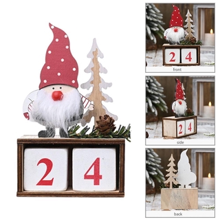 Creative Christmas Decoration Wooden Pine Cone Calendar Old Man Ornaments (8)