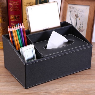 Multifunctional Leather Tissue Box Creative Coffee Table Desktop Remote Storage Box Tissue Case Tissue Box European Simple