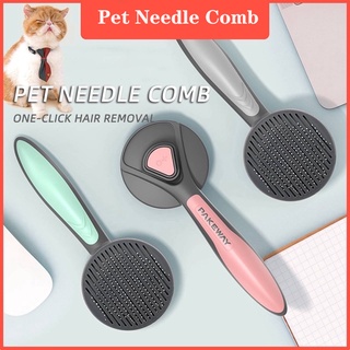 【Big Sale】 Pet Needle Comb Dog Hair Removal Grooming Comb One-key Hair Removal with Stainless Steel Needle Comb Cat Puppy Remover Bath Brush Deshedding Tool Dogs Combs Cleaning Hair