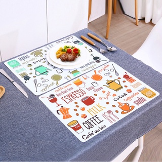 Placemats Dining Mats Table Set Washable Vinyl Woven Insulation Heat Resistant Kitchen Table Mat COD