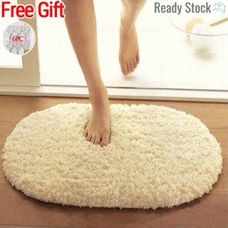 【✈Ready Stock & COD & Free Gift✈】Anti Slip Doormat Soft Material Absorbing Size 30x50cm for Bathroom / Bed