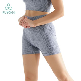 FUYOGI Sports Yoga Shorts High Waist Hip Lift Fitness Pants Exercise High Stretch Fitness Clothes Running Hip Lift Seamless