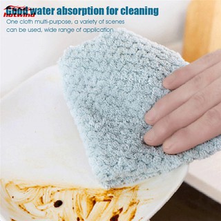HW Kitchen Dishcloth Nonstick Oil Coral Velvet Hanging Hand Dish Towels Home Cleaning Cloth (3)