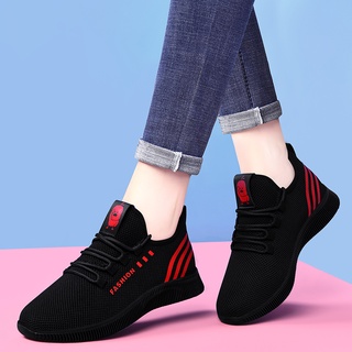 ☋✾✔2021 New Design Running Shoes for Women Athletic Fitness Sneakers Flying Woven Air Mesh Shoes Fla